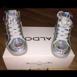 Women’s Aldo Silver Iridescent high Top Sneaker